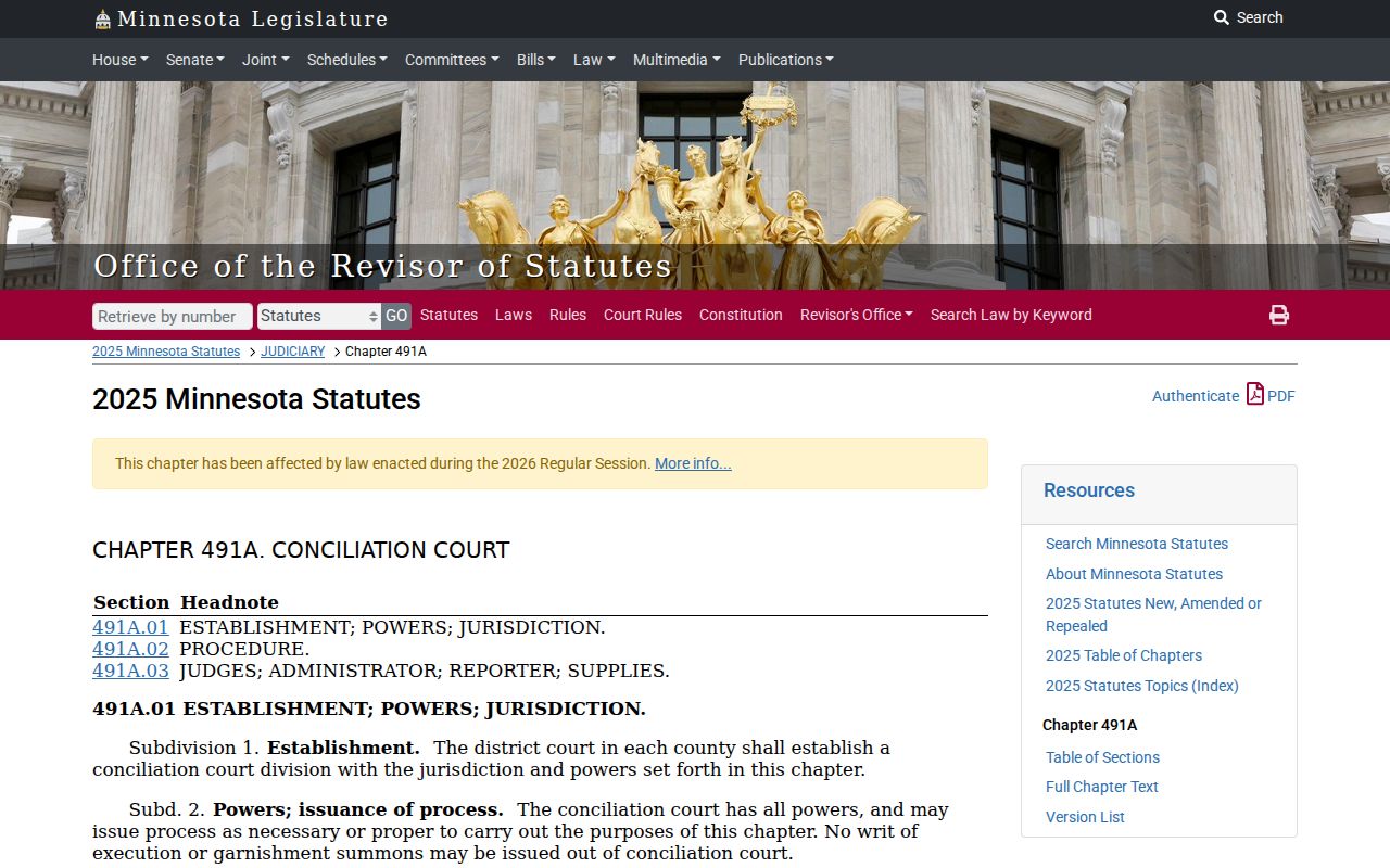Murray County civil docket conciliation court statute source