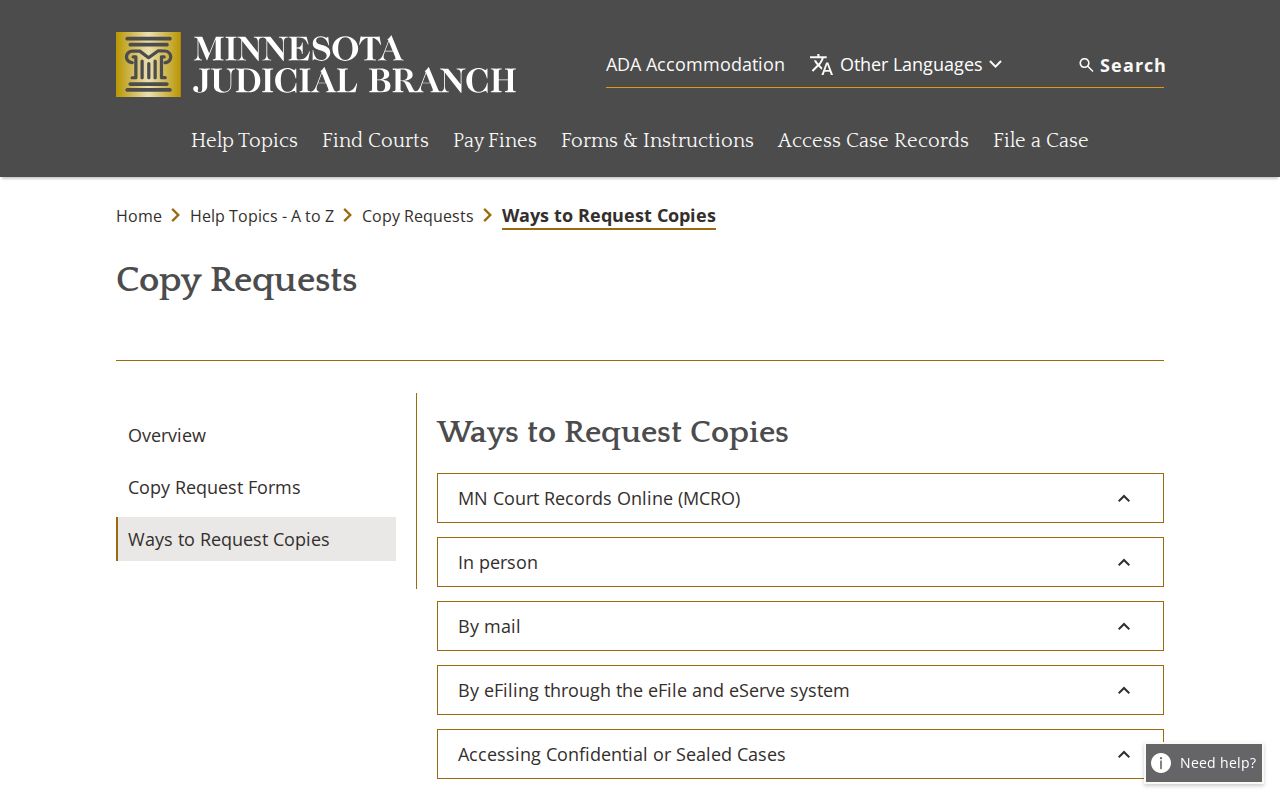 Murray County court records official copy request routes